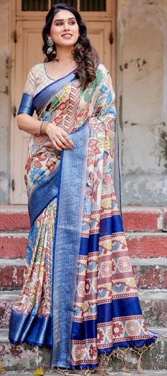 Party Wear, Traditional Multicolor color Saree in Art Silk fabric with South Digital Print work : 1950861