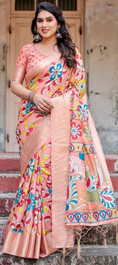 Party Wear, Traditional Multicolor color Saree in Art Silk fabric with South Digital Print work : 1950863