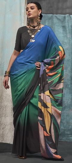 Festive, Traditional Multicolor color Saree in Art Silk fabric with South Floral, Printed work : 1950888