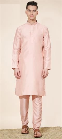 Party Wear Pink and Majenta color Kurta Pyjamas in Art Silk fabric with Thread work : 1951424
