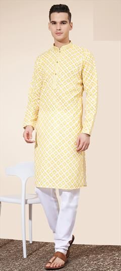 Party Wear Multicolor color Kurta Pyjamas in Cotton fabric with Digital Print, Embroidered, Sequence, Thread work : 1951447