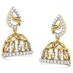 Gold color Earrings in Metal Alloy studded with CZ Diamond & Gold Rodium Polish : 303120