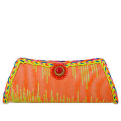 Multicolor color Clutches in Silk fabric with Thread work : 330592