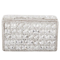 White and Off White color Clutches in Fancy Fabric fabric with Stone work : 330618