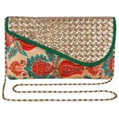 Casual Multicolor color Clutches in Raw Dupion Silk fabric with Embroidered, Sequence, Thread work : 331412