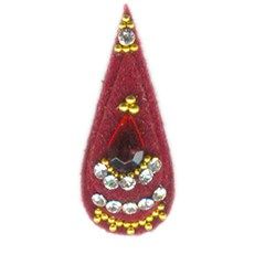 335109 Red and Maroon color family Bindi in  fabric with  work.