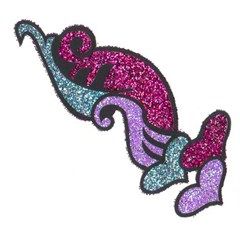 350002 Blue, Pink and Majenta, Purple and Violet color family Tattoos in  fabric with  work.