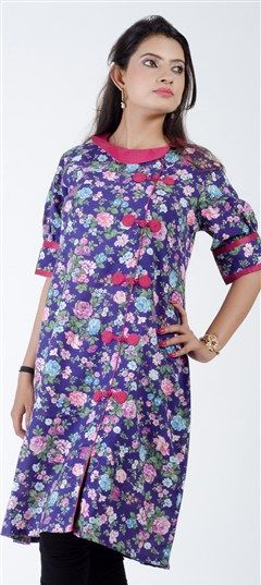 402285 Multicolor color family Cotton Kurtis in Cotton fabric with Printed work.