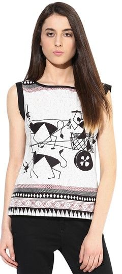 Casual Black and Grey, White and Off White color Kurti in Cotton fabric with Printed work : 455712