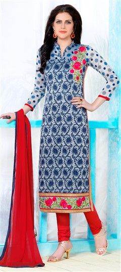 472794 Multicolor  color family Cotton Salwar Kameez, Party Wear Salwar Kameez in Cotton fabric with Lace, Machine Embroidery, Resham, Thread work .