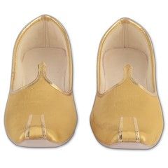 600035 Gold  color family mojari in Velvet fabric with Self work .