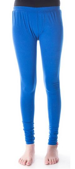 600292 Blue  color family leggings in Cotton, Lycra fabric with Thread work .