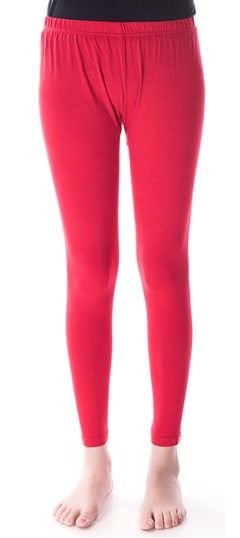 600296 Red and Maroon  color family leggings in Cotton, Lycra fabric with Thread work .