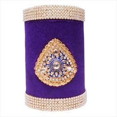 Purple and Violet color Bangles in Metal Alloy studded with Austrian diamond, Pearl & Gold Rodium Polish : 815063