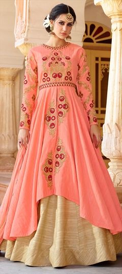 902578 Pink and Majenta  color family Party Wear Salwar Kameez in Art Silk fabric with Machine Embroidery, Resham, Stone, Thread, Zari work .