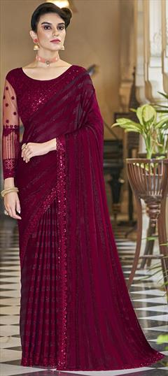 Readymade crush chiffon saree with cotton blouse SR5643001
