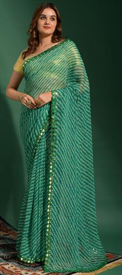 Jeypore Hand Dyed Bright Green Leheriya Saree – SHANGRILA DESIGNER