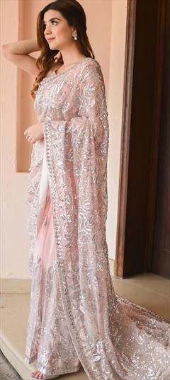 Buy Liliac Sequin Embroidered Party Wear Saree Online- Kreeva