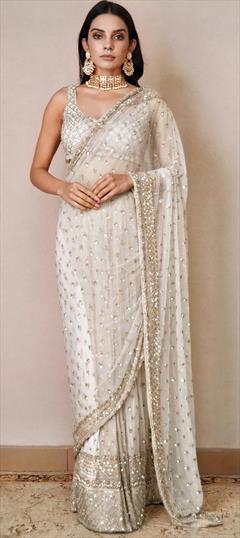 Raw Silk Off White Banarasi Saree – Sunasa