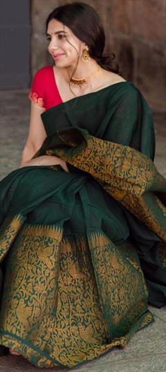 Dark Green Plain Satin Chiffon Saree – Lady India-sgquangbinhtourist.com.vn
