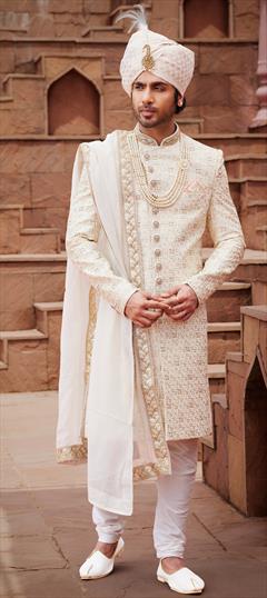 Buy Eid Plus Size Dress Silk Beige Men Sherwani MSTV02477