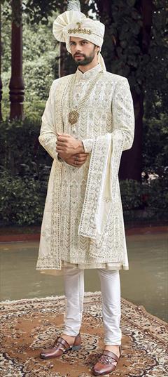 Pakistani Outfits in Mens Sherwani for Wedding Wear in White – Nameera by  Farooq
