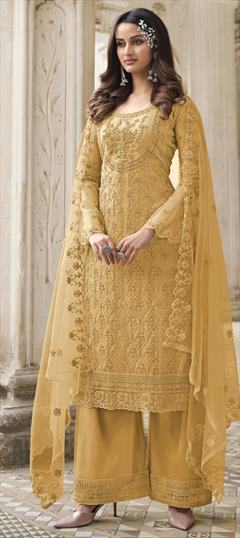 Latest 50 Golden Suits Designs for Women (2022) For Weddings and Parties -  Tips and Beauty | Sharara designs, Designer dresses, Stand collar dress