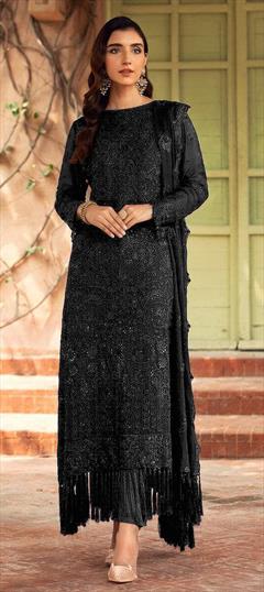 Semi-Stitched Churidar Black Cotton Anarkali Salwar Suit With Dupatta at Rs  4500 in Chandigarh