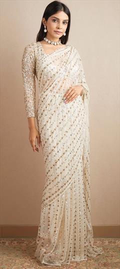 White And Off White Sarees  White Silk Saris For Wedding