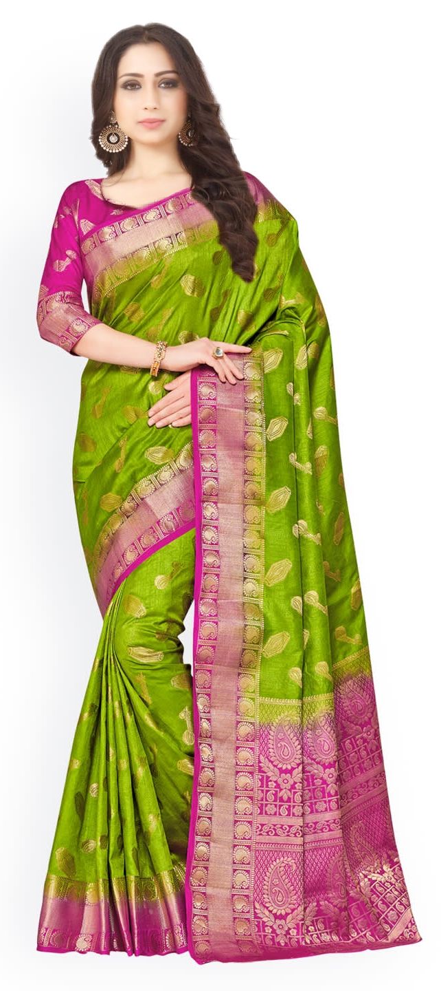 1519247 Traditional Green Color Kanjeevaram Silk Silk Fabric Saree 2188