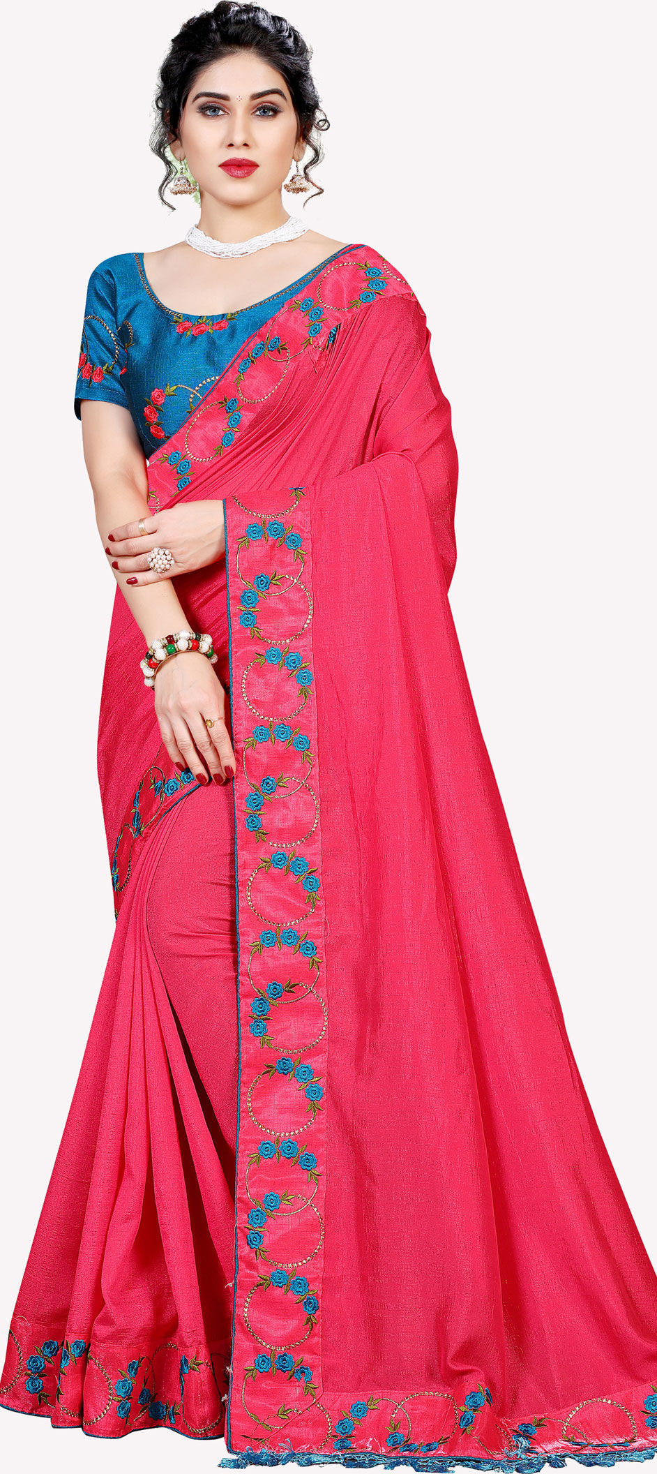 Traditional Pink And Majenta Color Art Silk Silk Fabric Saree 1758337 2803