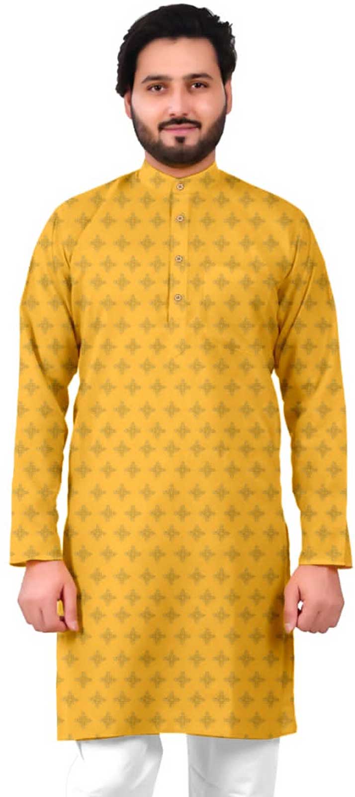 Yellow color Cotton fabric Kurta 1834635