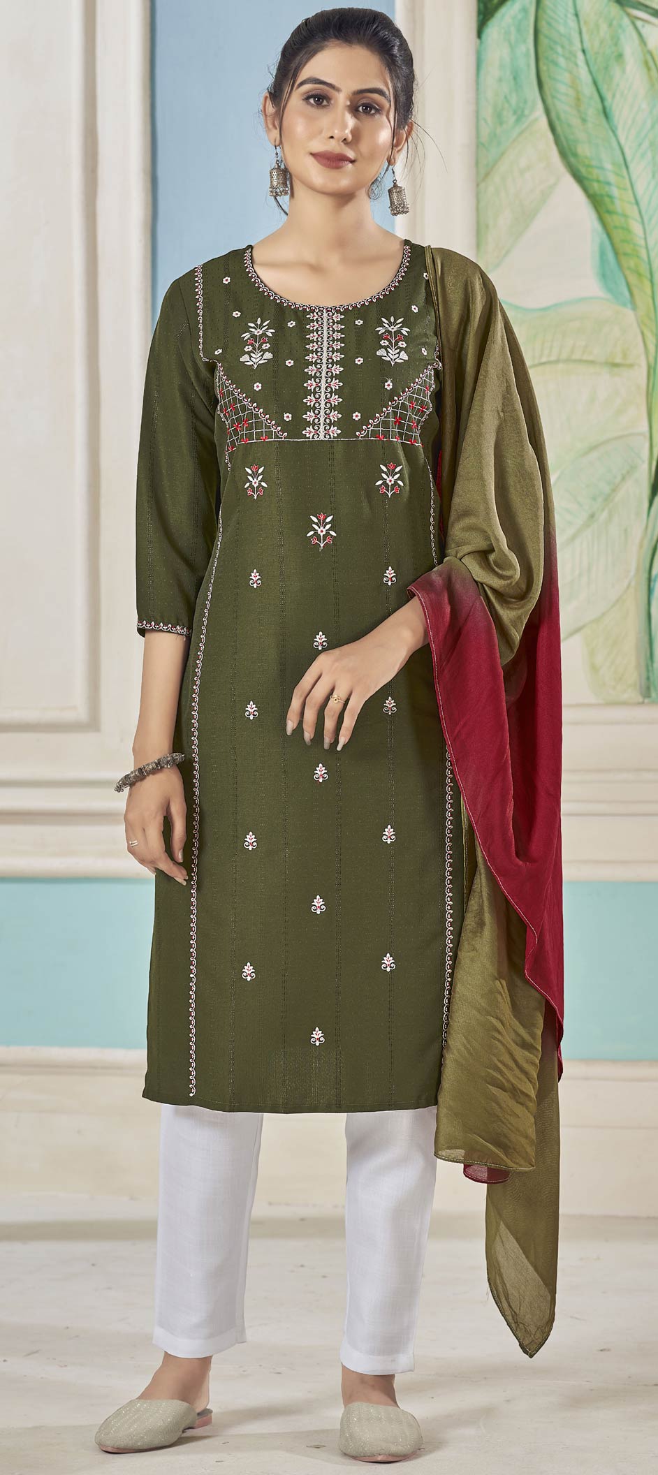 Viscose Silk Captivating Pink Wedding Festive Salwar Kameez main image 1