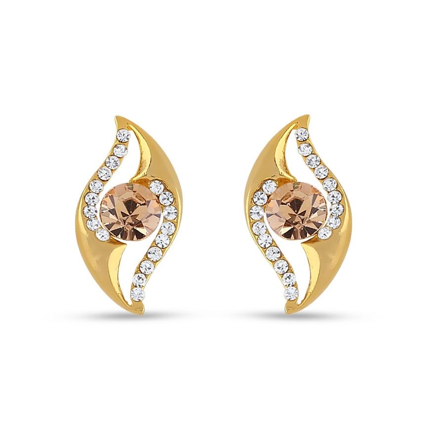 810640 Gold color family Earrings and Gold Rodium Polish work
