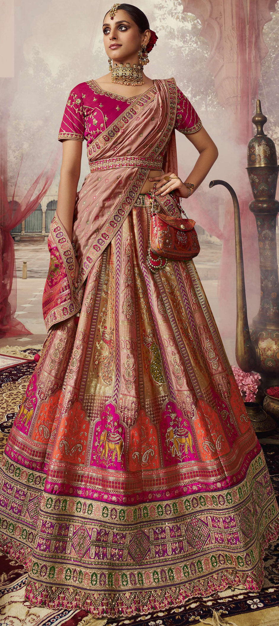 Mayyur Girotra Hot Pink Lehenga Set | The Grand Trunk