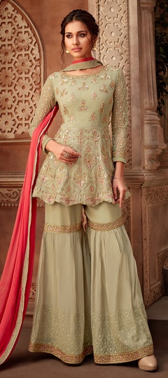 Punjabi sharara suit design best sale