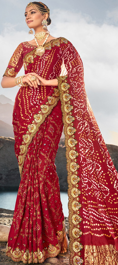 Bandhani Saree Traditional Gujarati Rajasthani Bandhej Sari