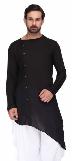 Black and Grey color Kurta in Rayon fabric with Thread work