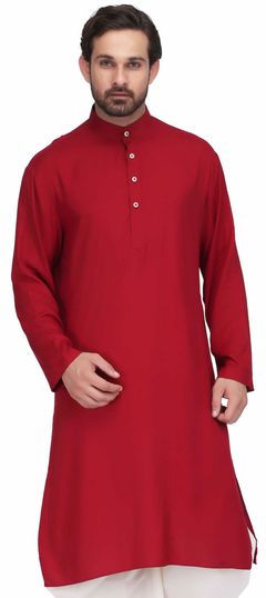 Red and Maroon color Kurta in Rayon fabric with Thread work