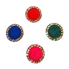 1531632: Multicolor color Bindi in Velvet fabric with Stone work