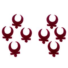 1531685: Red and Maroon color Bindi in Velvet fabric with Fancy Work work