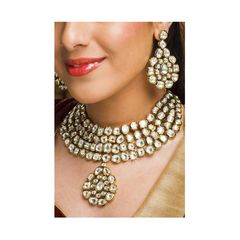 Gold Rodium Polish White and Off White color Necklace in Metal Alloy studded with Kundan