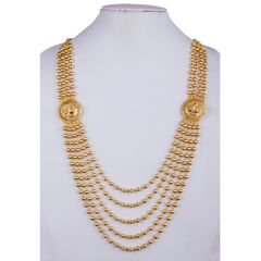 Gold Rodium Polish Gold color Necklace in Metal Alloy studded with Austrian diamond, Kundan