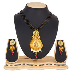 Gold Rodium Polish Multicolor color Mangalsutra in Metal Alloy studded with CZ Diamond