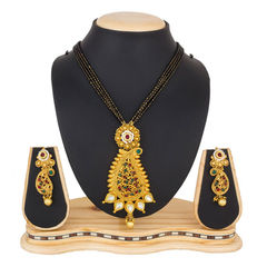 Gold Rodium Polish Multicolor color Mangalsutra in Metal Alloy studded with CZ Diamond