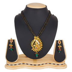 Gold Rodium Polish Multicolor color Mangalsutra in Metal Alloy studded with CZ Diamond