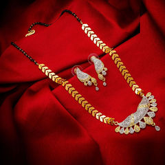 Gold and Silver color Mangalsutra in Metal Alloy studded with Austrian diamond & Gold and Silver Rodium Polish : 1592204