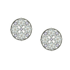 Gold Rodium Polish Multicolor color Earrings in Brass studded with CZ Diamond