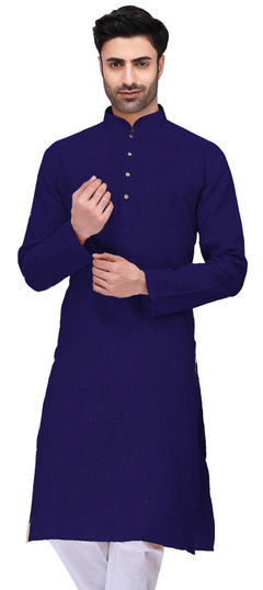 Blue color Kurta in Cotton fabric with Thread work