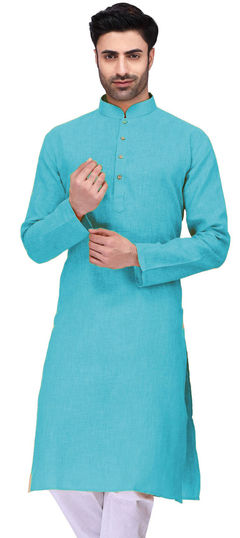 Blue color Kurta in Cotton fabric with Thread work